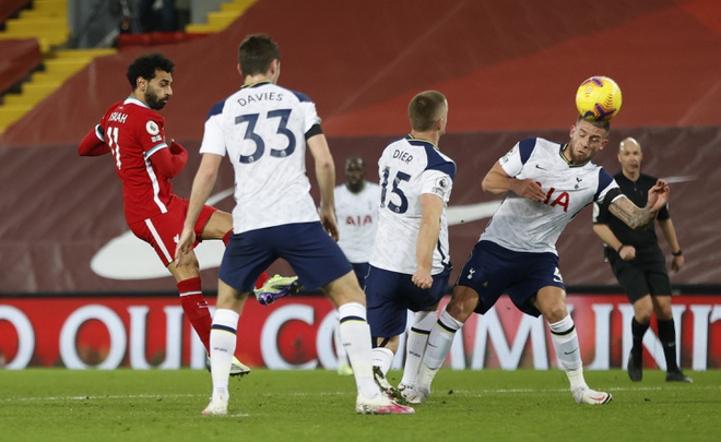 Salah ghi bàn thứ 5, trong 7 lần đối đầu Tottenham gần nhất